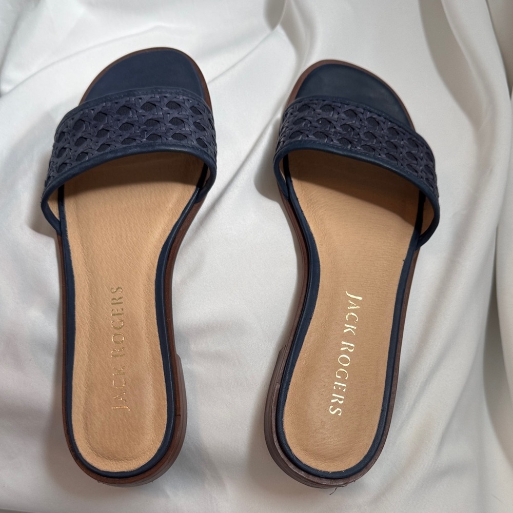 Jack Rogers Navy Slide Sandals 8